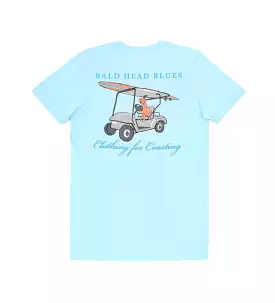 Youth Short Sleeve Dog in Cart Light Blue T-Shirt